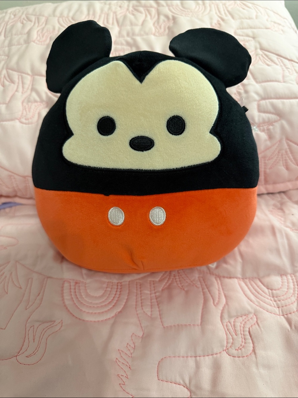 Disney Orange and Black Character Plush Pillow